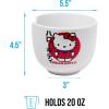 Silver Buffalo Sanrio Hello Kitty Strawberry Milk Japanese Character Ceramic Ramen Noodle Rice Bowl with Chopsticks, Microwave Safe, Pink, 20 Ounces(Hello Kitty Japanese Logo)