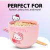 Silver Buffalo Sanrio Hello Kitty Strawberry Milk Japanese Character Ceramic Ramen Noodle Rice Bowl with Chopsticks, Microwave Safe, Pink, 20 Ounces(Hello Kitty Strawberry Milk)