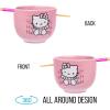 Silver Buffalo Sanrio Hello Kitty Strawberry Milk Japanese Character Ceramic Ramen Noodle Rice Bowl with Chopsticks, Microwave Safe, Pink, 20 Ounces(Hello Kitty Waving)