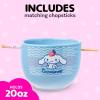 Silver Buffalo Sanrio Hello Kitty and Friends Kuromi Ceramic Ramen Noodle Rice Bowl with Chopsticks, Microwave Safe, 20 Ounces(Cinnamoroll Strawberry)