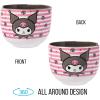 Silver Buffalo Sanrio Hello Kitty and Friends Kuromi Ceramic Ramen Noodle Rice Bowl with Chopsticks, Microwave Safe, 20 Ounces(Kuromi Skull and Stars)