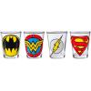Silver Buffalo SpongeBob SquarePants Featuring Gary Poses Floral Krabby Patty 4 Pack Mini Glass Set, 1.5 Ounces(DC Comics Justice League)