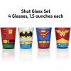 Silver Buffalo SpongeBob SquarePants Featuring Gary Poses Floral Krabby Patty 4 Pack Mini Glass Set, 1.5 Ounces(DC Comics Superhero Uniforms)