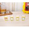 Silver Buffalo SpongeBob SquarePants Featuring Gary Poses Floral Krabby Patty 4 Pack Mini Glass Set, 1.5 Ounces(Friends Iconic Icons in Yellow Frame)
