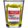 Silver Buffalo SpongeBob SquarePants Featuring Gary Poses Floral Krabby Patty 4 Pack Mini Glass Set, 1.5 Ounces(Friends Iconic Icons in Yellow Frame)