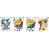 Silver Buffalo SpongeBob SquarePants Featuring Gary Poses Floral Krabby Patty 4 Pack Mini Glass Set, 1.5 Ounces(Nickelodeon Retro Characters)