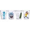 Silver Buffalo SpongeBob SquarePants Featuring Gary Poses Floral Krabby Patty 4 Pack Mini Glass Set, 1.5 Ounces(Rick and Morty)