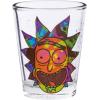 Silver Buffalo SpongeBob SquarePants Featuring Gary Poses Floral Krabby Patty 4 Pack Mini Glass Set, 1.5 Ounces(Rick and Morty Abstract Faces)
