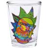 Silver Buffalo SpongeBob SquarePants Featuring Gary Poses Floral Krabby Patty 4 Pack Mini Glass Set, 1.5 Ounces(Rick and Morty Abstract Faces)