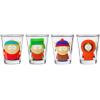 Silver Buffalo SpongeBob SquarePants Featuring Gary Poses Floral Krabby Patty 4 Pack Mini Glass Set, 1.5 Ounces(South Park Main Characters)