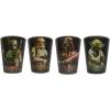 Silver Buffalo SpongeBob SquarePants Featuring Gary Poses Floral Krabby Patty 4 Pack Mini Glass Set, 1.5 Ounces(Star Wars Character Portraits Black)
