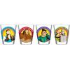 Silver Buffalo SpongeBob SquarePants Featuring Gary Poses Floral Krabby Patty 4 Pack Mini Glass Set, 1.5 Ounces(Wizard of Oz)