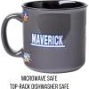Silver Buffalo Star Trek NCC-1701 Property of The USS Enterprise Ceramic Camper Mug, 20 Ounces(Top Gun Maverick)