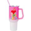 Silver Buffalo Care Bears Grumpy Bear Like I Care Stainless Steel Tumbler with Handle and Straw, Fits in Standard Cup Holder, 40 Ounces(Care Bears Watercolor)