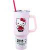 Silver Buffalo Care Bears Grumpy Bear Like I Care Stainless Steel Tumbler with Handle and Straw, Fits in Standard Cup Holder, 40 Ounces(Hello Kitty Christmas Red Bow Dress)