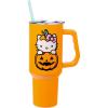 Silver Buffalo Care Bears Grumpy Bear Like I Care Stainless Steel Tumbler with Handle and Straw, Fits in Standard Cup Holder, 40 Ounces(Hello Kitty Jack-O-Lantern)