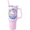 Silver Buffalo Care Bears Grumpy Bear Like I Care Stainless Steel Tumbler with Handle and Straw, Fits in Standard Cup Holder, 40 Ounces(Hello Kitty Kawaii Fruits)