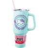 Silver Buffalo Care Bears Grumpy Bear Like I Care Stainless Steel Tumbler with Handle and Straw, Fits in Standard Cup Holder, 40 Ounces(Hello Kitty Kawaii Fruit)