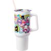 Silver Buffalo Care Bears Grumpy Bear Like I Care Stainless Steel Tumbler with Handle and Straw, Fits in Standard Cup Holder, 40 Ounces(Hello Kitty and Friends Stickers Decal Design)