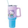 Silver Buffalo Care Bears Grumpy Bear Like I Care Stainless Steel Tumbler with Handle and Straw, Fits in Standard Cup Holder, 40 Ounces(Hello Kitty and Friends Holding Rainbow)