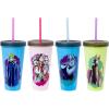 Silver Buffalo Disney Lilo and Stitch Angel Coconut Flowers 2 Pack Color Change Plastic Tumbler, 24-Ounce(Devious Group Splatter)