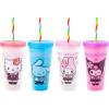 Silver Buffalo Disney Lilo and Stitch Angel Coconut Flowers 2 Pack Color Change Plastic Tumbler, 24-Ounce(Hello Kitty and Friends Kogyaru)