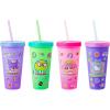 Silver Buffalo Disney Lilo and Stitch Angel Coconut Flowers 2 Pack Color Change Plastic Tumbler, 24-Ounce(Hello Kitty and Friends Sticker)