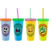 Silver Buffalo Disney Lilo and Stitch Angel Coconut Flowers 2 Pack Color Change Plastic Tumbler, 24-Ounce(Multicolor)
