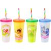 Silver Buffalo Disney Lilo and Stitch Angel Coconut Flowers 2 Pack Color Change Plastic Tumbler, 24-Ounce(Strawberry Shortcake Pairs)