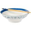Silver Buffalo Disney Lilo and Stitch Hands Up Leaves and Flowers Ceramic Ramen Noodle Rice Bowl with Chopsticks and Spoon, Microwave Safe, 20 Ounces(Lilo and Stitch Watercolor Stitch (Big))