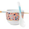 Silver Buffalo Disney Lilo and Stitch Hands Up Leaves and Flowers Ceramic Ramen Noodle Rice Bowl with Chopsticks and Spoon, Microwave Safe, 20 Ounces(Lilo and Stitch Flower and Leaves Pattern Spoon)