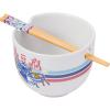 Silver Buffalo Disney Lilo and Stitch Hands Up Leaves and Flowers Ceramic Ramen Noodle Rice Bowl with Chopsticks and Spoon, Microwave Safe, 20 Ounces(Lilo and Stitch Yummy)