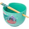 Silver Buffalo Disney Lilo and Stitch Hands Up Leaves and Flowers Ceramic Ramen Noodle Rice Bowl with Chopsticks and Spoon, Microwave Safe, 20 Ounces(Little Mermaid Ursula’s Shrimpy Bits)