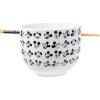 Silver Buffalo Disney Lilo and Stitch Hands Up Leaves and Flowers Ceramic Ramen Noodle Rice Bowl with Chopsticks and Spoon, Microwave Safe, 20 Ounces(Mickey Mouse Expressions)