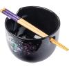 Silver Buffalo Disney Lilo and Stitch Hands Up Leaves and Flowers Ceramic Ramen Noodle Rice Bowl with Chopsticks and Spoon, Microwave Safe, 20 Ounces(Nightmare Before Christmas Starry Night)