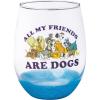 Silver Buffalo Disney Mickey and Minnie Classic Heart Glitter Stemless Wine Glass, 20 Ounces(All My Friends)