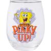 Silver Buffalo Disney Mickey and Minnie Classic Heart Glitter Stemless Wine Glass, 20 Ounces(SpongeBob)