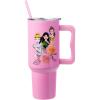 Silver Buffalo Disney Winnie the Pooh “Dreamy Days” Retro Art Stainless Steel Tumbler with Handle and Straw, Fits in Standard Cup Holder, 40 Ounces(Disney Princesses)