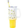 Silver Buffalo Disney Winnie the Pooh “Dreamy Days” Retro Art Stainless Steel Tumbler with Handle and Straw, Fits in Standard Cup Holder, 40 Ounces(Peanuts)