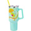 Silver Buffalo Disney Winnie the Pooh “Dreamy Days” Retro Art Stainless Steel Tumbler with Handle and Straw, Fits in Standard Cup Holder, 40 Ounces(Winnie the Pooh Retro Dreamy Days)