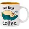 Silver Buffalo Pokemon Snorlax But First Coffee Ceramic Mug, 20 Ounces(20oz Snorlax But First Coffee)