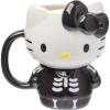 Silver Buffalo Sanrio Hello Kitty Pink Bow Ceramic 3D Sculpted Mug, 20 Ounces(Halloween Skeleton Costume)