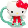Silver Buffalo Sanrio Hello Kitty Pink Bow Ceramic 3D Sculpted Mug, 20 Ounces(Hello Kitty Christmas Tree Dress)