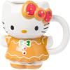 Silver Buffalo Sanrio Hello Kitty Pink Bow Ceramic 3D Sculpted Mug, 20 Ounces(Hello Kitty Gingerbread Dress)