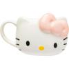 Silver Buffalo Sanrio Hello Kitty Pink Bow Ceramic 3D Sculpted Mug, 20 Ounces(Hello Kitty Light Pink Bow)