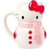 Silver Buffalo Sanrio Hello Kitty Pink Bow Ceramic 3D Sculpted Mug, 20 Ounces(Hello Kitty Snow Man)