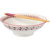 Silver Buffalo Sanrio Hello Kitty Strawberry Milk Japanese Character Ceramic Ramen Noodle Rice Bowl with Chopsticks, Microwave Safe, Pink, 20 Ounces(Hello Kitty Red Stripes and Bows (Big))