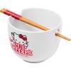Silver Buffalo Sanrio Hello Kitty Strawberry Milk Japanese Character Ceramic Ramen Noodle Rice Bowl with Chopsticks, Microwave Safe, Pink, 20 Ounces(Hello Kitty)
