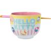 Silver Buffalo Sanrio Hello Kitty Strawberry Milk Japanese Character Ceramic Ramen Noodle Rice Bowl with Chopsticks, Microwave Safe, Pink, 20 Ounces(Hello Kitty Pastel Colored)