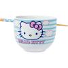 Silver Buffalo Sanrio Hello Kitty Strawberry Milk Japanese Character Ceramic Ramen Noodle Rice Bowl with Chopsticks, Microwave Safe, Pink, 20 Ounces(Hello Kitty Blue and Pink Skies)